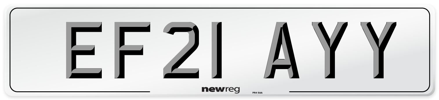 EF21 AYY Number Plate from New Reg